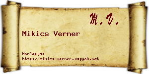 Mikics Verner névjegykártya